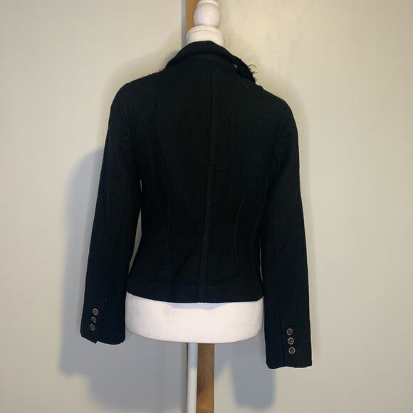 Banana Republic black one-button wool jacket size 2 - Picture 4 of 12